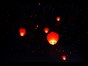 Chinese flying lanterns in sky