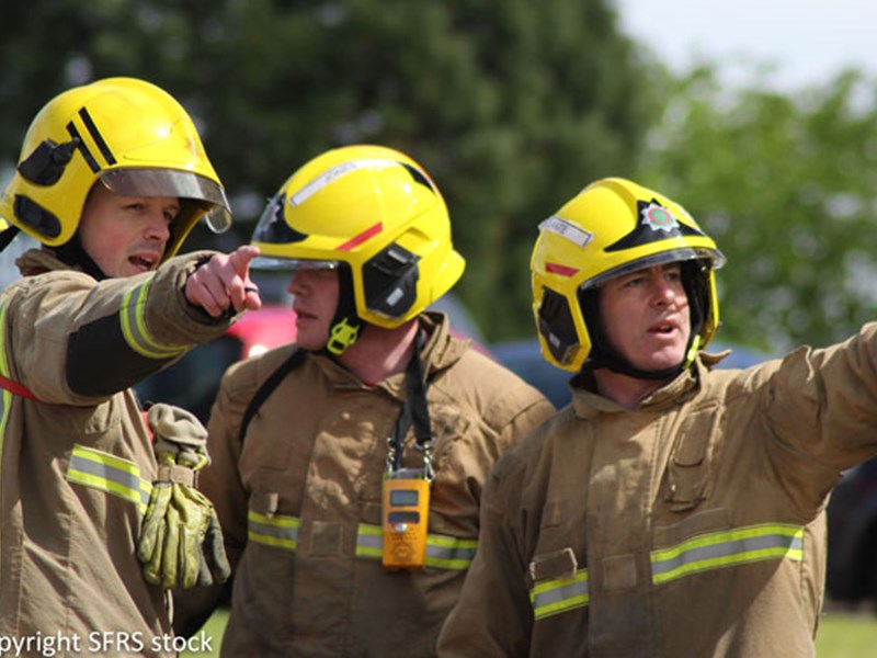 Three firefighters