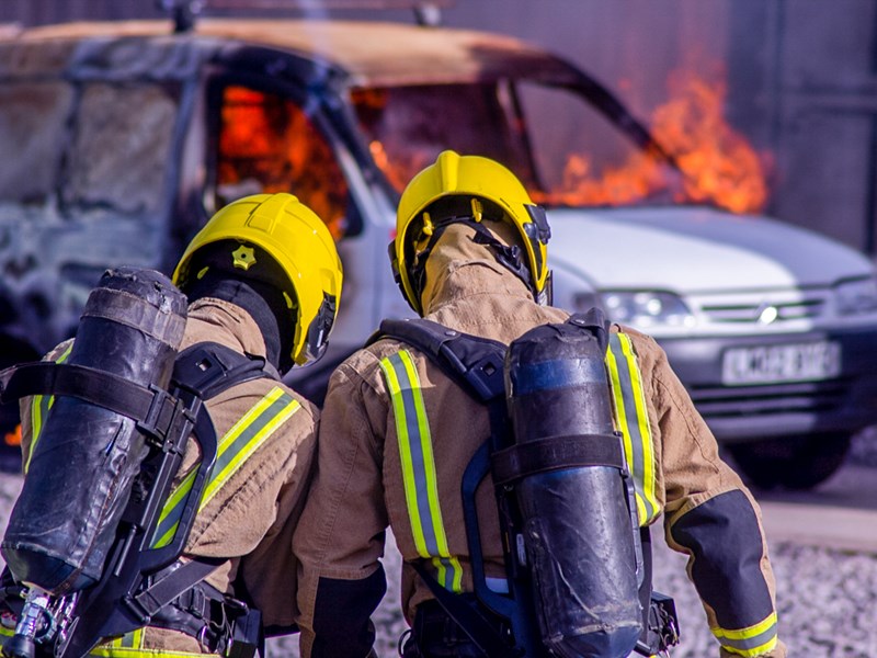 Two firefighters