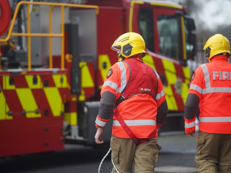 Firefighters in high viz jacket