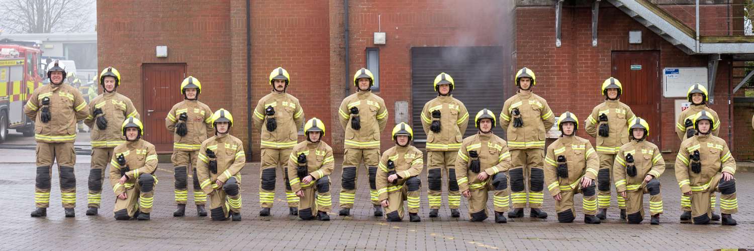 Firefighters in formation