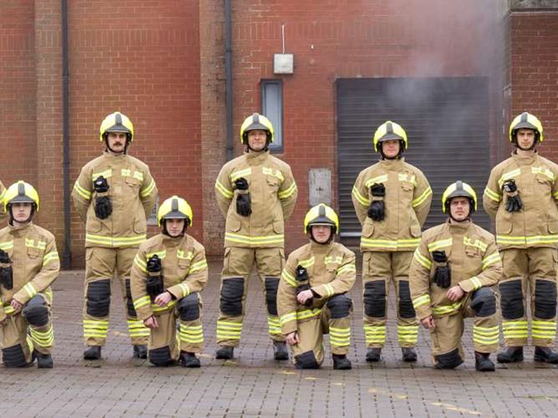 Firefighters in formation