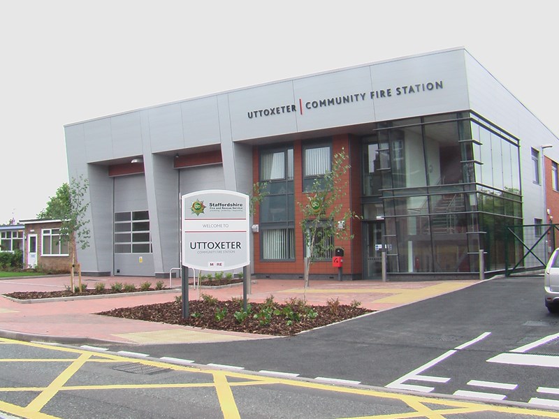 Sign outside of Uttoxeter Fire Station