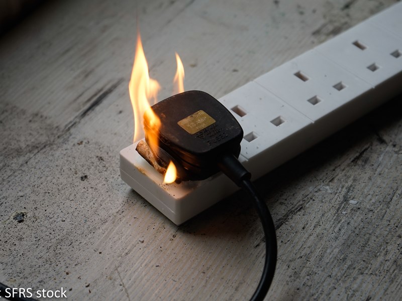 Plug socket fire