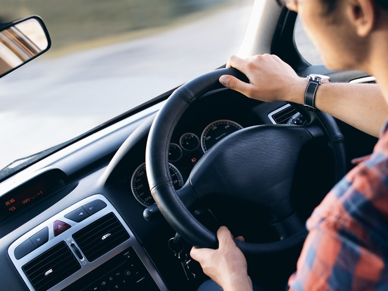 Man driving a car
